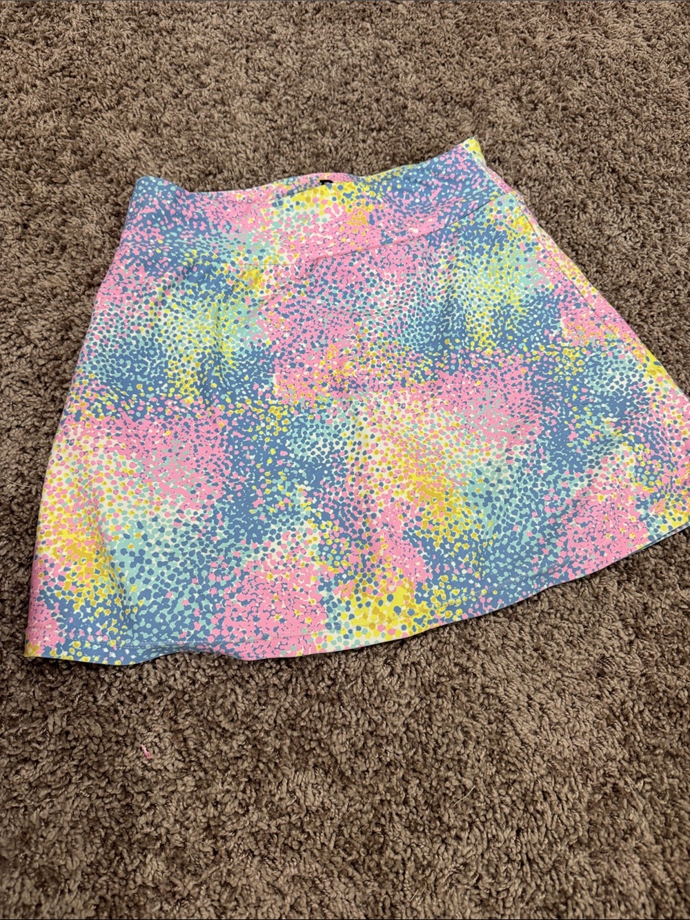 Pastel Splash A-Line Skirt - Pink, Blue & Yellow